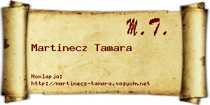 Martinecz Tamara névjegykártya